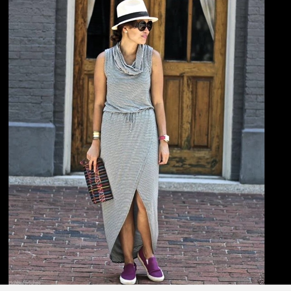 Anthropologie  Left Coast black & white Dress" M